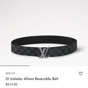 Louis Vuitton Black Checkered Belt